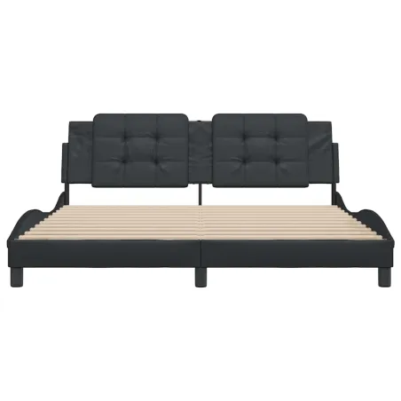 Cadre de lit sans matelas Zadar noir 180x200 cm similicuir