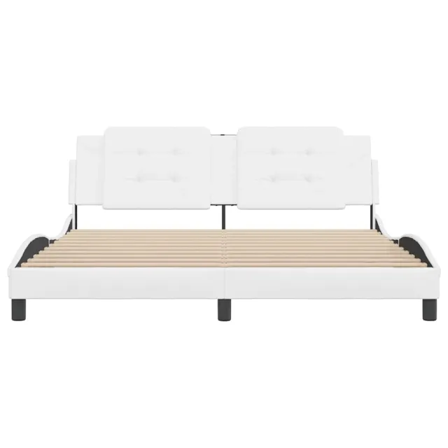 Cadre de lit sans matelas Zadar blanc 180x200 cm similicuir