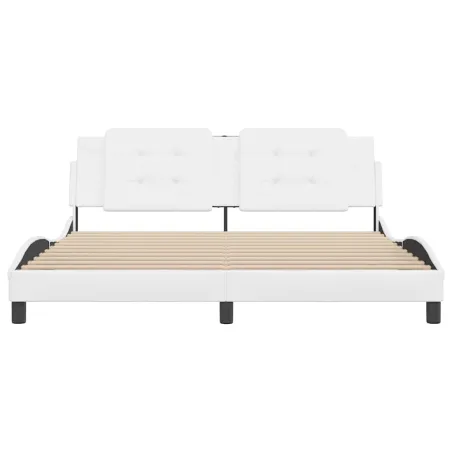Cadre de lit sans matelas Zadar blanc 180x200 cm similicuir