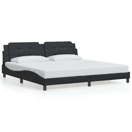 Cadre de lit sans matelas Zadar noir 200x200 cm similicuir 2