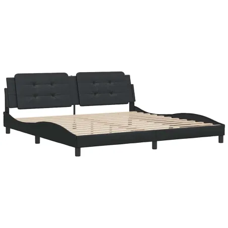 Cadre de lit sans matelas Zadar noir 200x200 cm similicuir