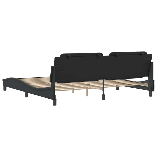 Cadre de lit sans matelas Zadar noir 200x200 cm similicuir