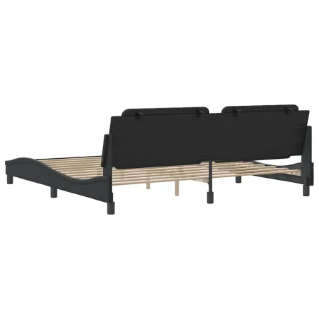 Cadre de lit sans matelas Zadar noir 200x200 cm similicuir