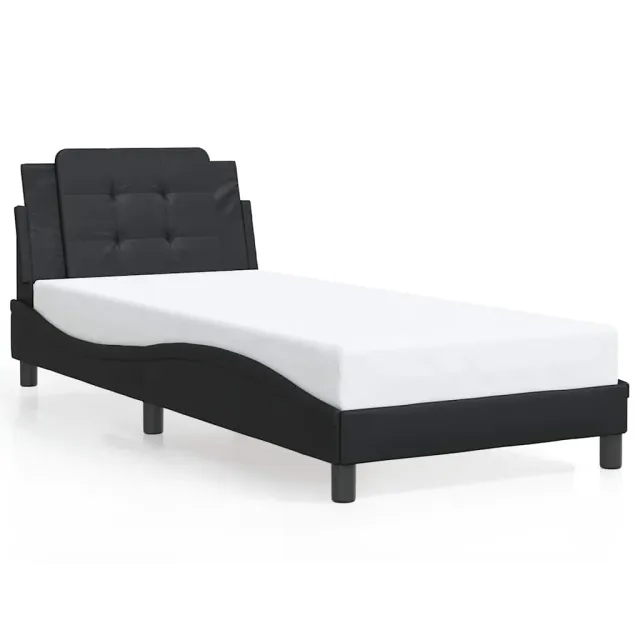 Cadre de lit sans matelas Zadar noir 100x203 cm similicuir