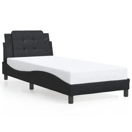 Cadre de lit sans matelas Zadar noir 100x203 cm similicuir