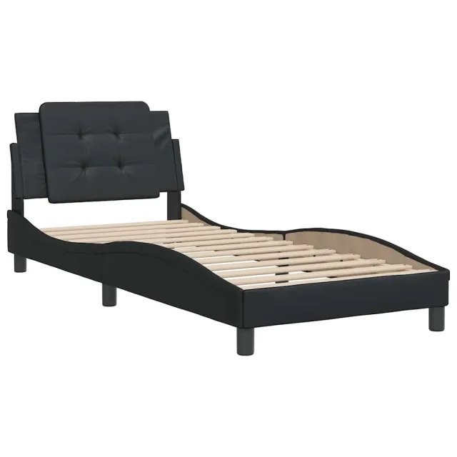 Cadre de lit sans matelas Zadar noir 100x203 cm similicuir