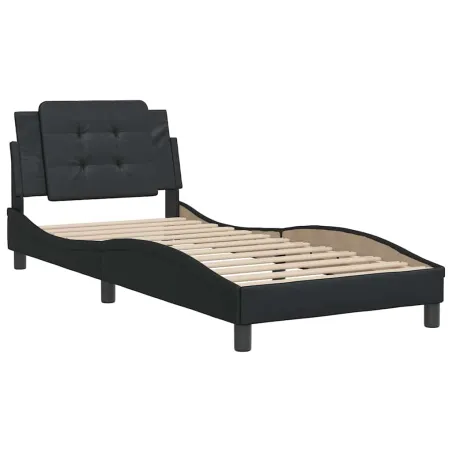 Cadre de lit sans matelas Zadar noir 100x203 cm similicuir