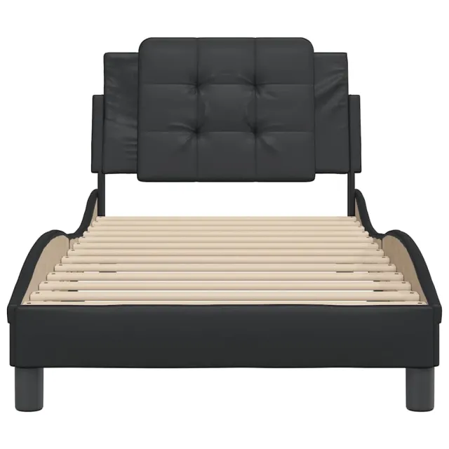 Cadre de lit sans matelas Zadar noir 100x203 cm similicuir