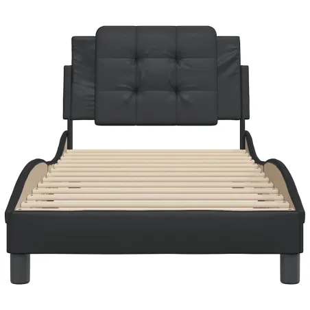 Cadre de lit sans matelas Zadar noir 100x203 cm similicuir