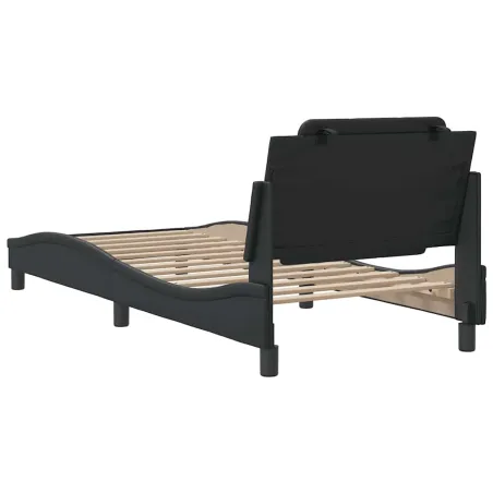 Cadre de lit sans matelas Zadar noir 100x203 cm similicuir