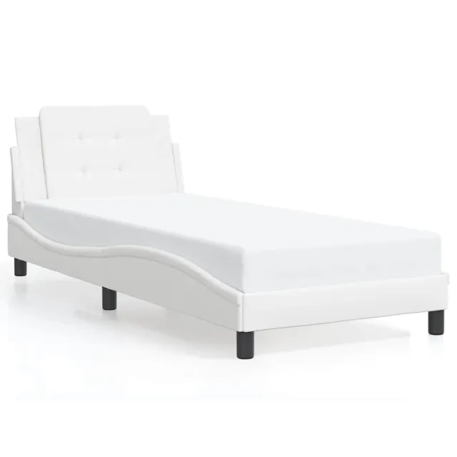 Cadre de lit sans matelas Zadar blanc 100x203 cm similicuir