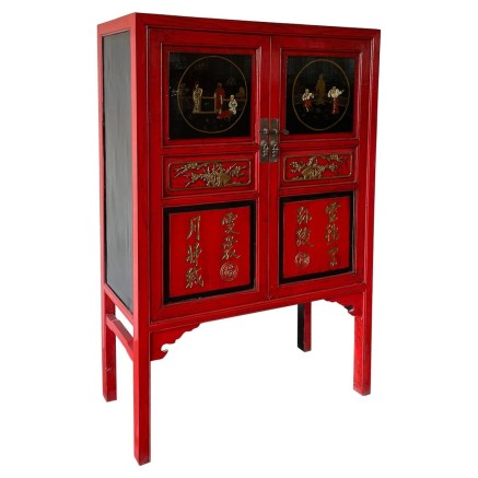 Armario Alexandra House Living Rojo Madera Madera de olmo 40 x 150 x 1