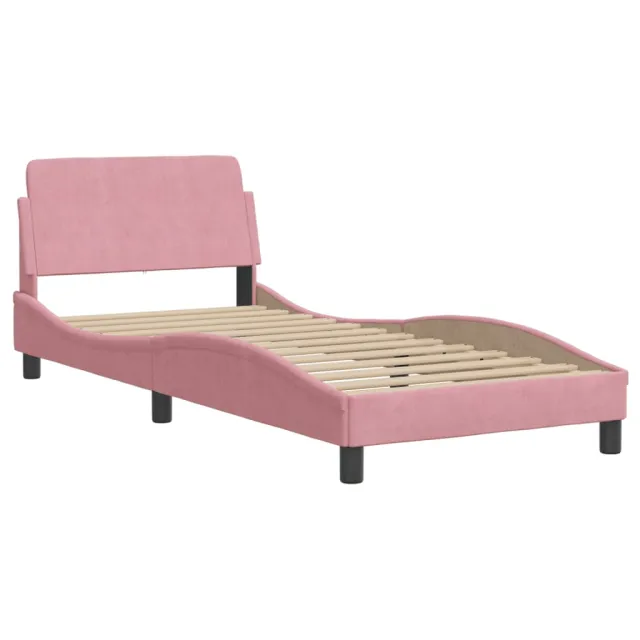 Lit avec matelas Dover rose 80x200 cm velours