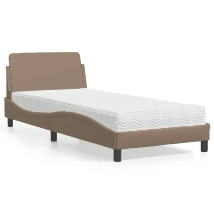 Lit avec matelas Dover cappuccino 90x190 cm similicuir