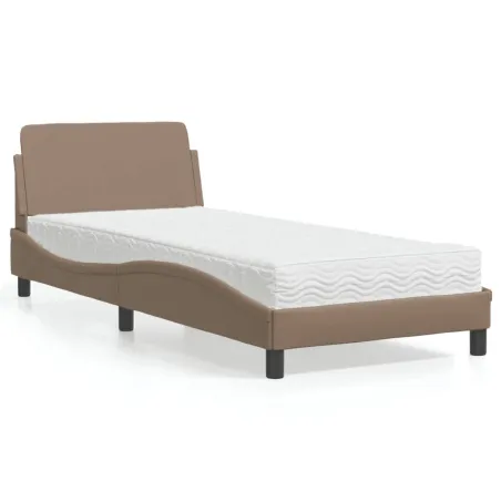 Lit avec matelas Dover cappuccino 90x190 cm similicuir