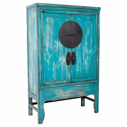Armario Alexandra House Living Azul Madera Madera de olmo 49 x 172 x 1