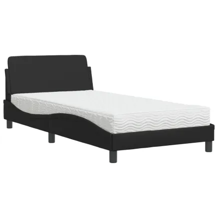 Lit avec matelas Dover noir 100x200 cm similicuir 2