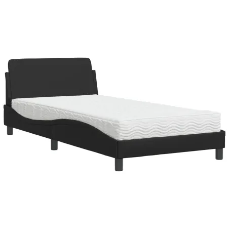 Lit avec matelas Dover noir 100x200 cm similicuir