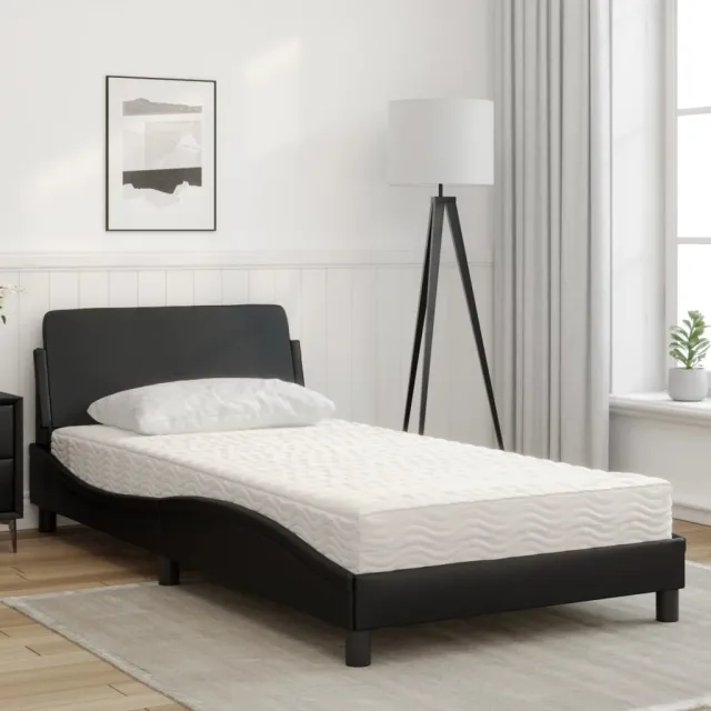 Lit avec matelas Dover noir 100x200 cm similicuir