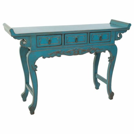 Zijtafel met lades Alexandra House Living Blauw 37 x 78 x 132 cm