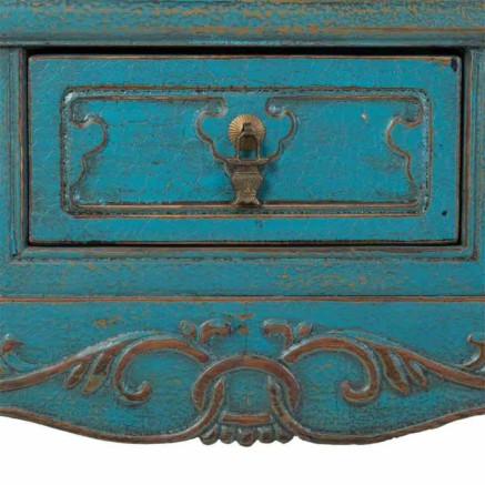Hall Table with Drawers Alexandra House Living Blue 37 x 78 x 132 cm 2