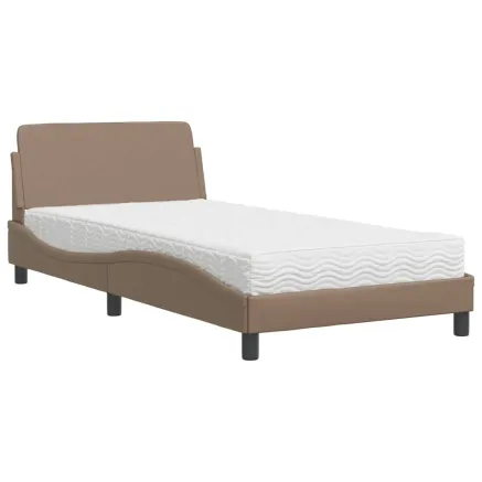 Lit avec matelas Dover cappuccino 100x200 cm similicuir 2