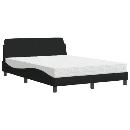 Lit avec matelas Dover noir 120x200 cm tissu 2