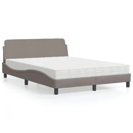 Lit avec matelas Dover taupe 120x200 cm tissu