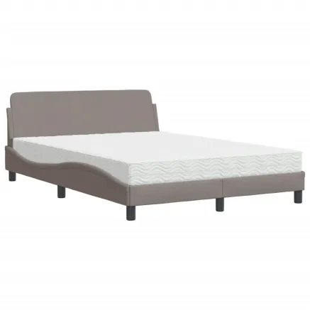 Lit avec matelas Dover taupe 120x200 cm tissu 2