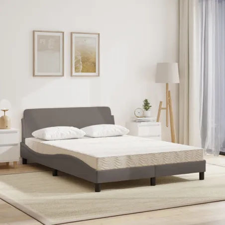 Lit avec matelas Dover taupe 120x200 cm tissu