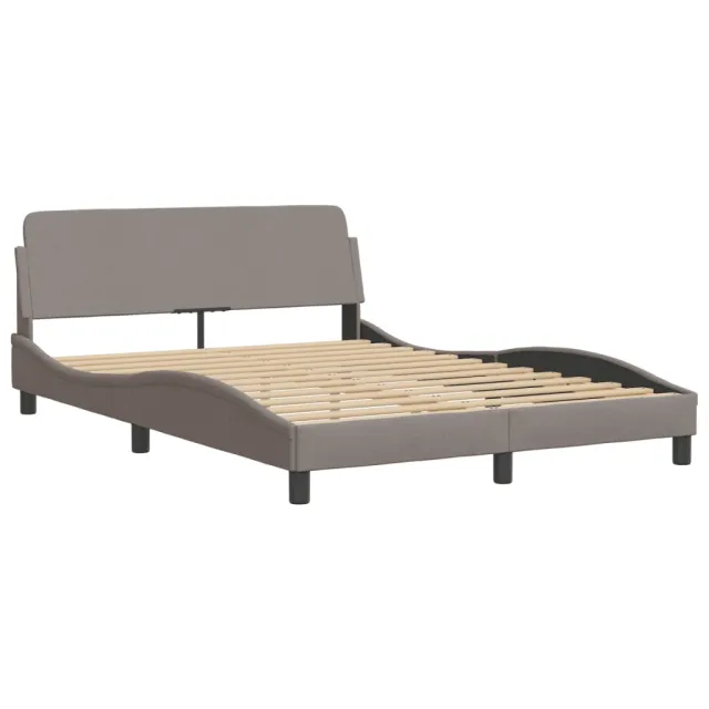 Lit avec matelas Dover taupe 120x200 cm tissu