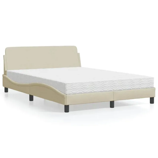 Lit avec matelas Dover crème 120x200 cm tissu