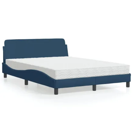Lit avec matelas Dover bleu 120x200 cm tissu