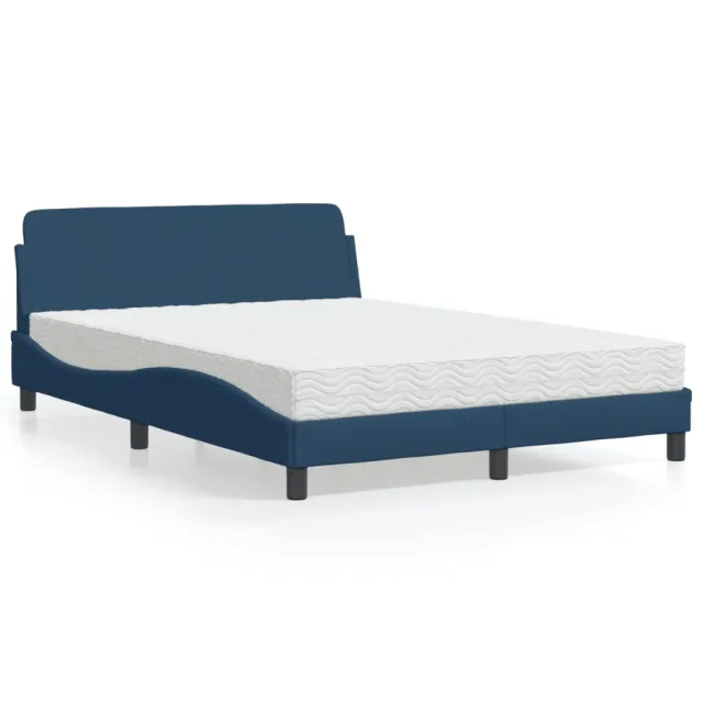 Lit avec matelas Dover bleu 120x200 cm tissu
