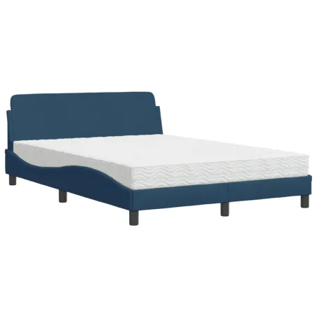 Lit avec matelas Dover bleu 120x200 cm tissu