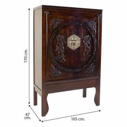 Cupboard Alexandra House Living Brown MDF Elm wood 47 x 170 x 105 cm 2