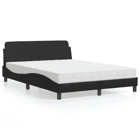 Lit avec matelas Dover noir 120x200 cm similicuir