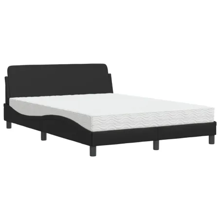 Lit avec matelas Dover noir 120x200 cm similicuir