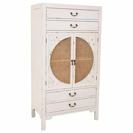 Armario Alexandra House Living Blanco Ratán Madera de abeto Madera MD