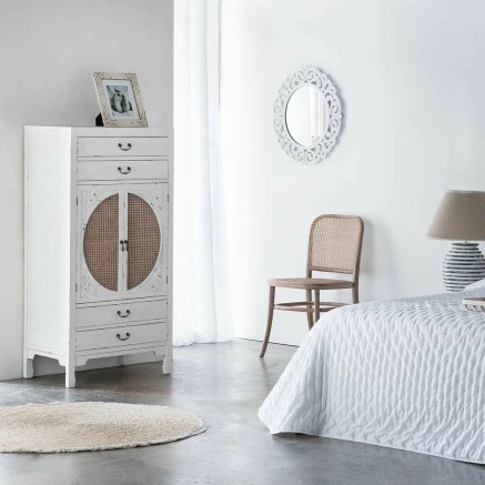 Armario Alexandra House Living Blanco Ratán Madera de abeto Madera MD 2