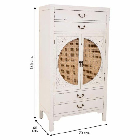 Armario Alexandra House Living Blanco Ratán Madera de abeto Madera MD