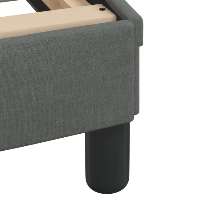 Lit avec matelas Dover gris foncé 140x190 cm tissu