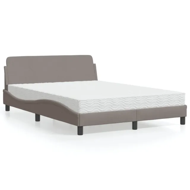 Lit avec matelas Dover taupe 140x190 cm tissu