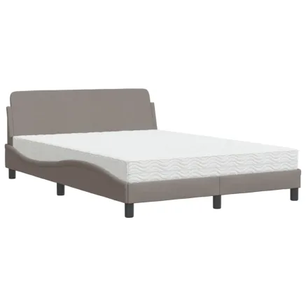 Lit avec matelas Dover taupe 140x190 cm tissu 2