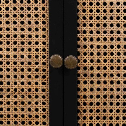 Armario Alexandra House Living Negro Ratán Madera de abeto Madera MDF 2