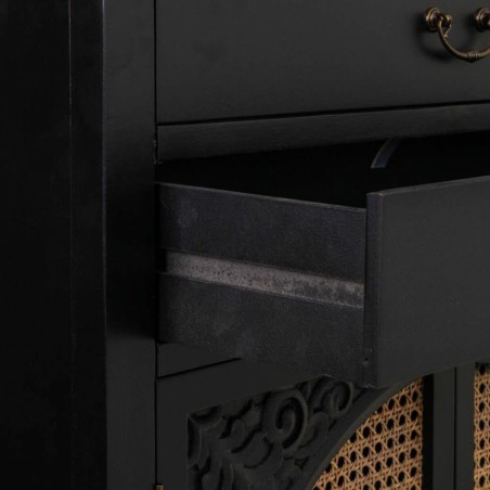 Armadio Alexandra House Living Nero Rattan Legno di abete Legno MDF 40