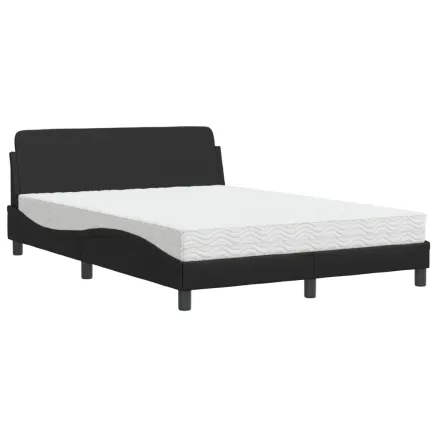 Lit avec matelas Dover noir 140x190 cm similicuir 2