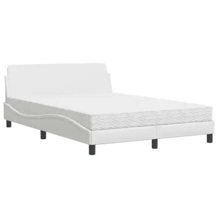 Lit avec matelas Dover blanc 140x190 cm similicuir 2