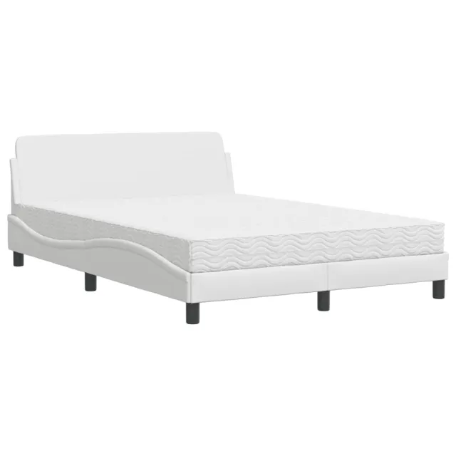 Lit avec matelas Dover blanc 140x190 cm similicuir