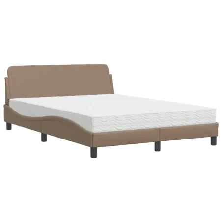 Lit avec matelas Dover cappuccino 140x190 cm similicuir